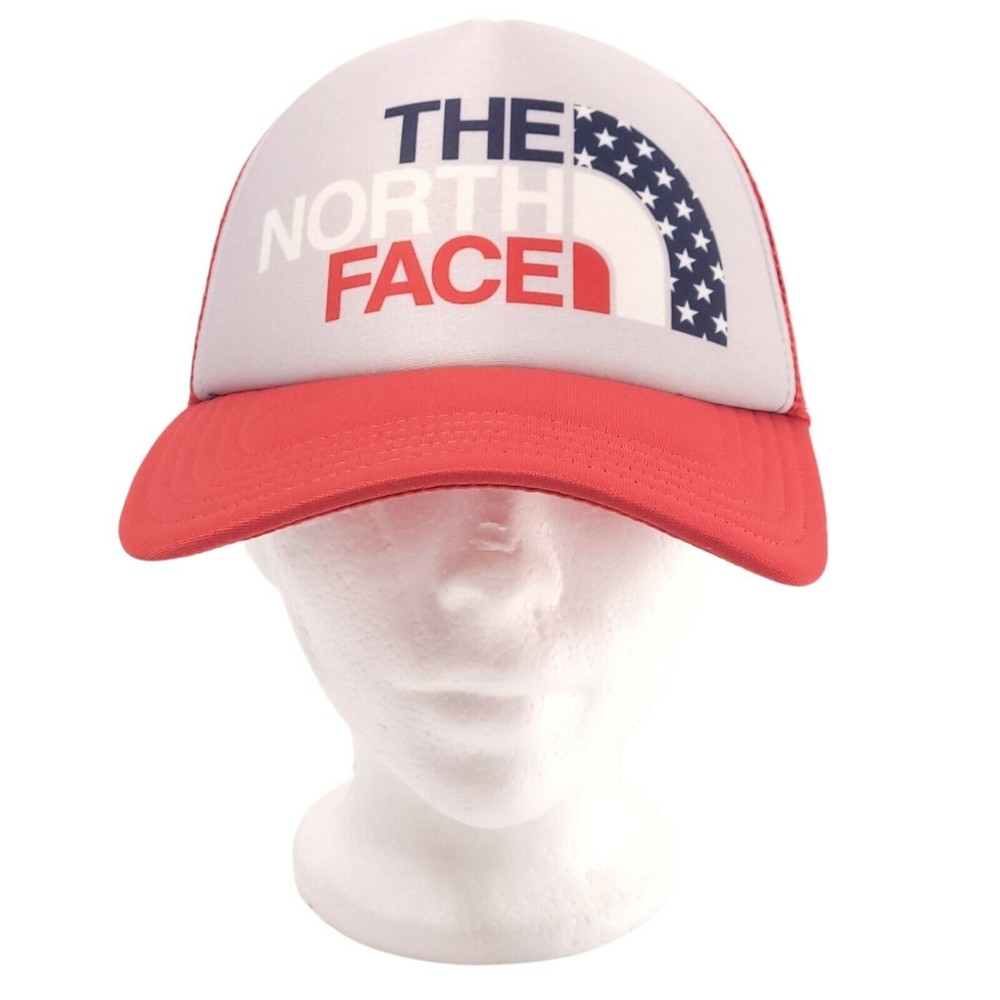 The North Face Women Snapback Hat Cap Red White Blue Stars Stripes